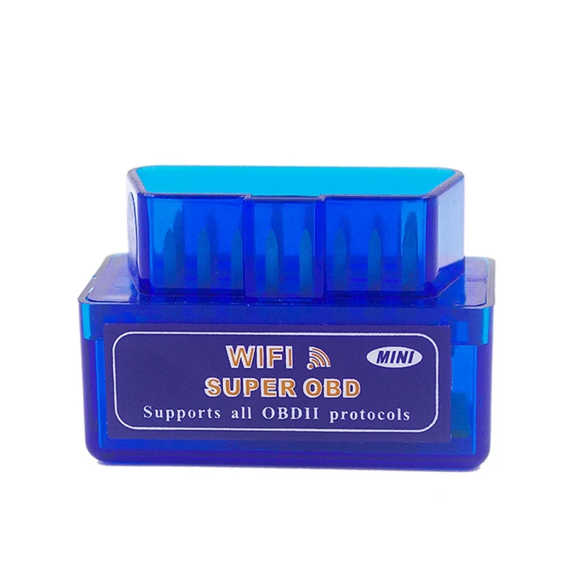 Мини elm327 Wifi V1.5 25k80 Obdii диагностический сканер Wi Fi Elm 327 IOS Andorid PC Obd2 1,5 считыватель кодов 25k80 чип - Цвет: Синий