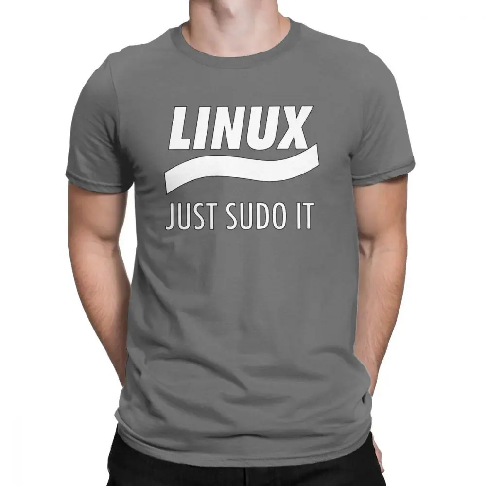 One yona Linux Just Sudo It Geek футболка для мужчин Винтаж хлопок футболка с круглым вырезом футболки с коротким рукавом большой размер Топы - Цвет: DarkGrey