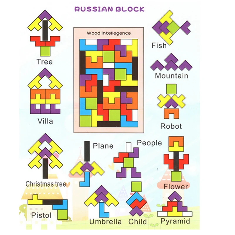 

Seven-piece puzzle and Tetris puzzle for children Tetris puzzle for kid
