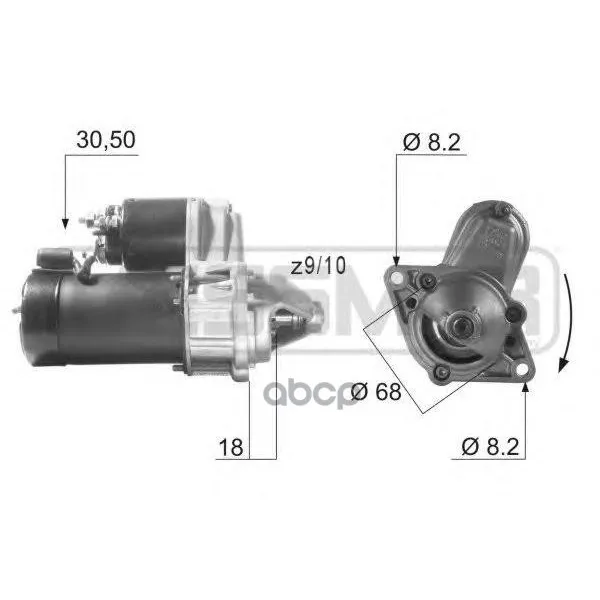 Стартер Chevrolet Lacetti, Aveo, Daewoo Nexia, Espero, Lanos, Nubira 1,4, 1,5, 1,6 16v 91 12v 0,9 Kw Era арт. 220001