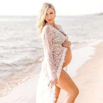 

Maternity Photography Props Maxi Maternity Gown Lace Maternity Dress Fancy Shooting Photo Summer Beach Pregnant Dress Plus Size