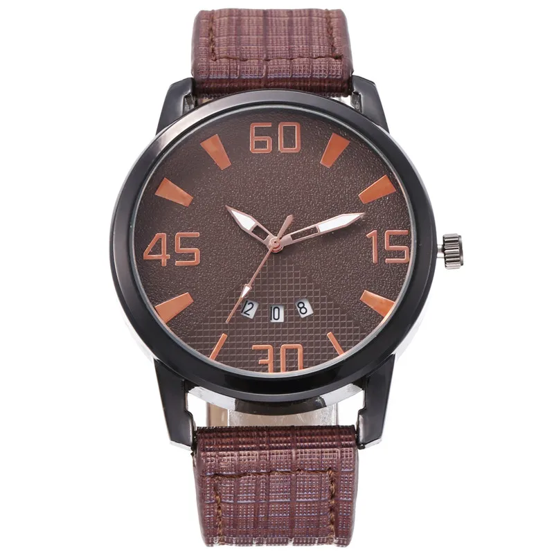 Pu Leather Watch Luxury Men Luminous Watches Analog Military Sports Watch Quartz Male Wristwatches Hour 100pcs/lot