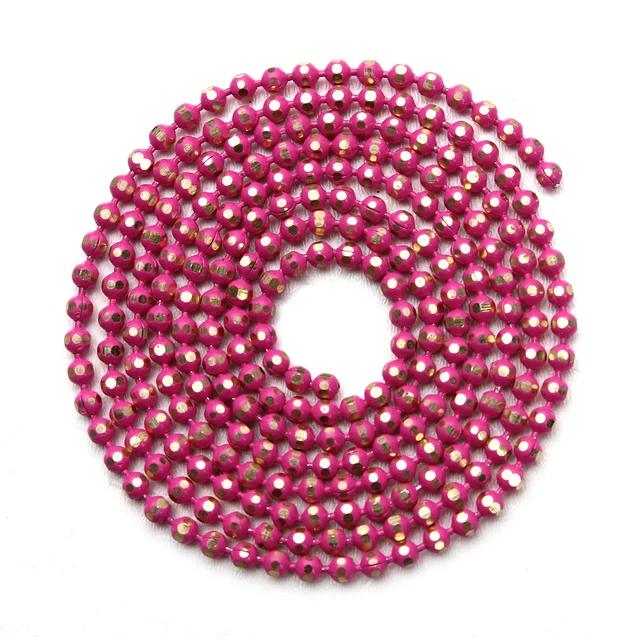 10meter/lot Width 1.5mm Colorful Copper Ball Bead Chain Bulk Necklace Bracelet Women Link & Key Chain For Diy Jewelry Making rose red