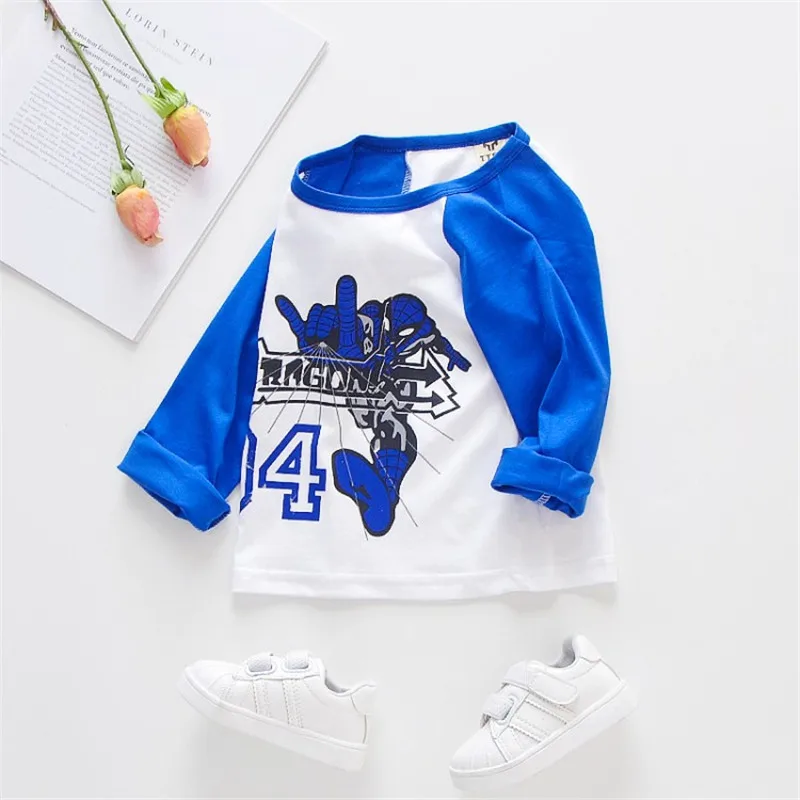 Autumn Long Sleeve T-Shirt Girls Kids Funny Print Tops Toddler Boys Cotton T Shirt Casual Winter Children Clothes Camisetas