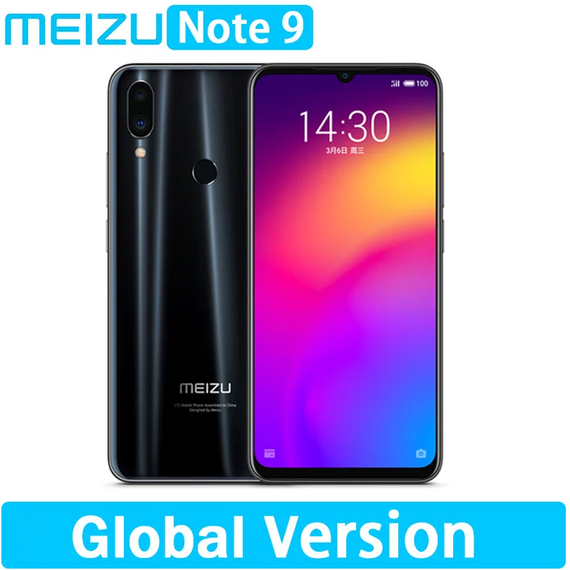 meizu Note 9, камера 675 МП, 4 Гб ОЗУ, 64 Гб ПЗУ, 4G LTE Snapdragon 6,2, четыре ядра, 2244 дюймов, 1080 x p, FHD, отпечаток пальца