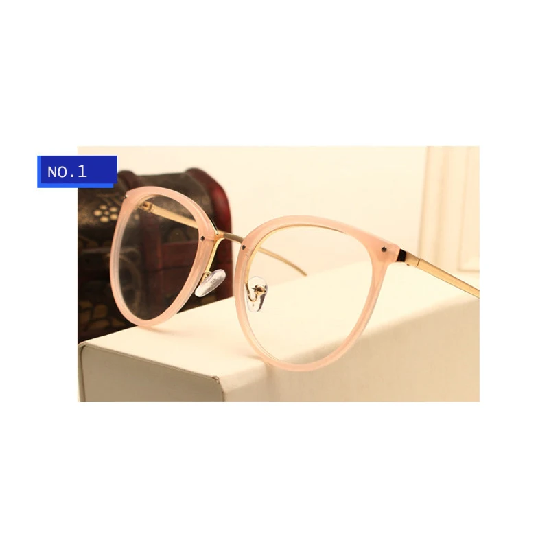 pink Zilead круглые очки ретро Рамка Металлическая прозрачная линза оптические сеточки для женщин и мужчин простые очки - Цвет оправы: pink