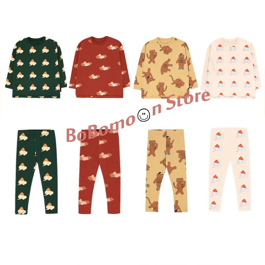 BoBomoon-TC/зимняя одежда для девочек Одежда для маленьких девочек на День Благодарения с леопардовым принтом Одежда для мальчиков на первое Рождество комплекты для девочек
