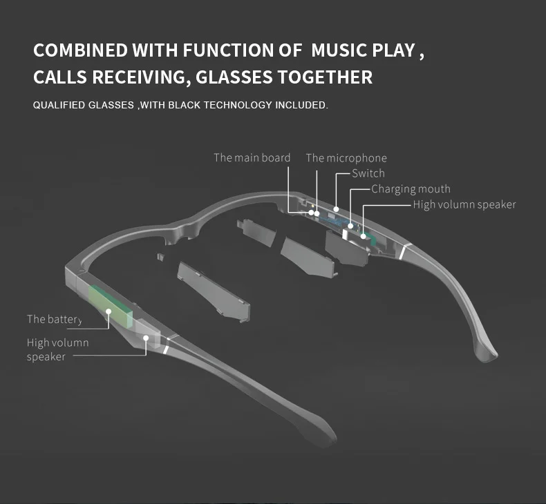 Роскошные Смарт-очки для глаз, беспроводные Bluetooth, громкая связь, музыка, аудио, открытое ухо, анти-синий светильник, линзы, обода и оправа