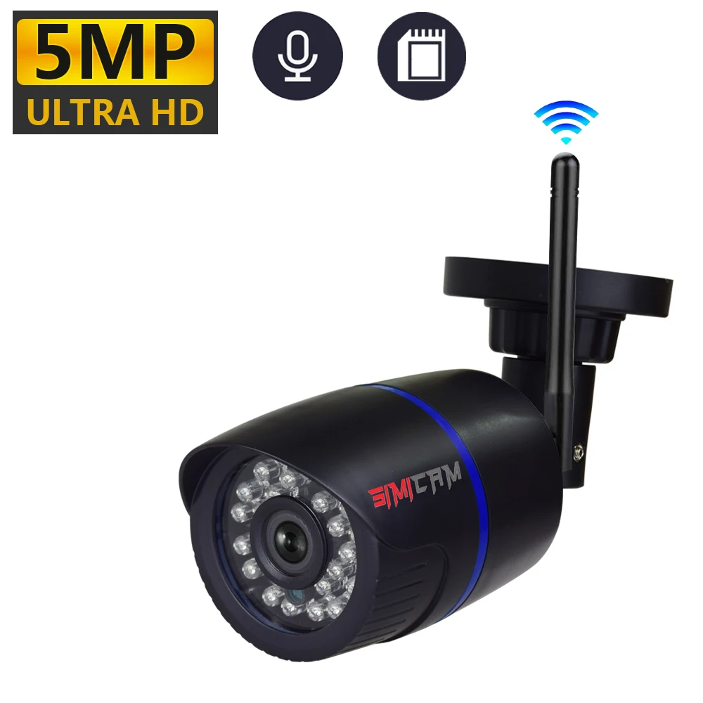 

simicam 5MP/2MPUHD wifi camera Surveillance camera with audio record night vision waterproof with alarm wirelesssecurity camera