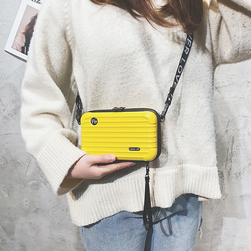  New personality Mini luggage suitcase fashion Designer hard shell small square box bag Shoulder bag - 4000060601163