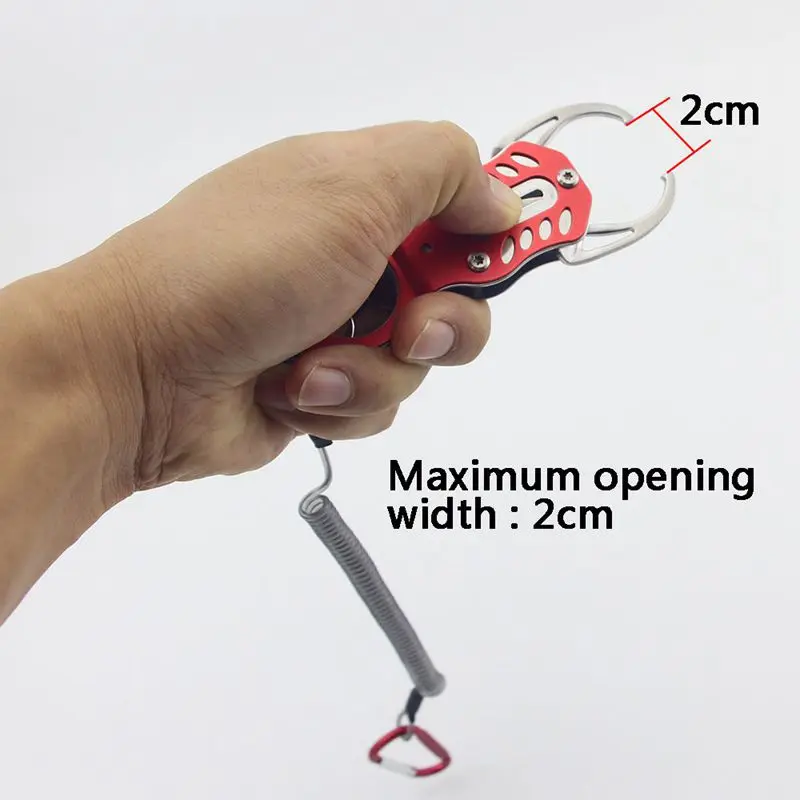 Portable Fish Lip Grabber Mini Aluminum alloy Fish Lip Grip Gripper 3kg/6.6lb with Fishing Rope Fish Grabber Fishing Tackle Tool