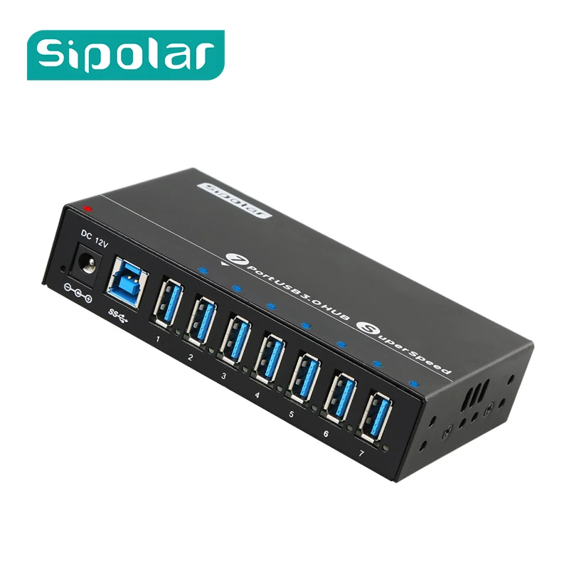 Sipoar data syncs and Charging Hub Portable 7 ports USB 3.0 Charger HUB
