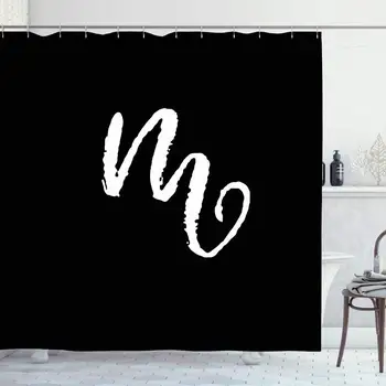 

Shower Curtain Set with Hooks 66x72 Inches Letter Scrape Handwritten by English Graffiti Dry Brush Design Splattersketch Paint