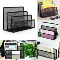 Black Mesh File Organizer Letter Sorter Mail Business Document Tray Desk Office File Organiser Holder organizador escritorio