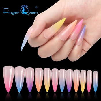 

24pcs Gradient nail tips press on nails Fake Nails Art Stiletto Tips