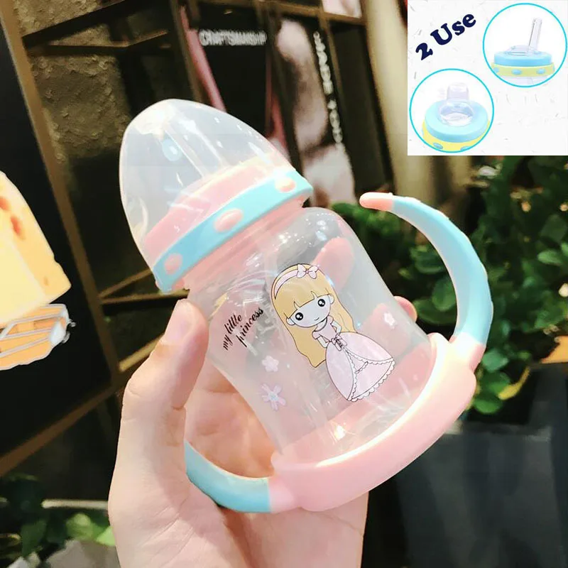 Детская Бутылочка с антиколиковым воздухом и широким горлышком, естественная бутылочка для кормления новорожденных 3-36 месяцев, без бисфенола, 250 мл - Цвет: D8801 Pink