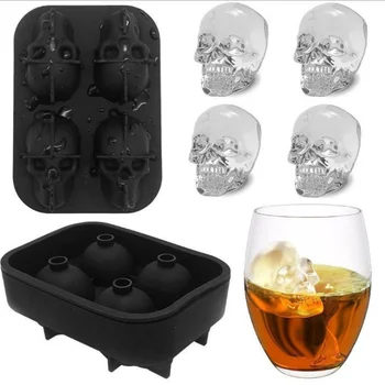 

Silicone Ice Cube Tray 3D Skull Shape Ice Cube Mold Maker for Whiskey Cocktail Stackable Flexible Silicone Ice Cube Tray