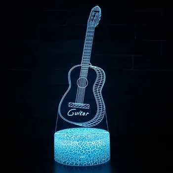 

3D Guitar Printing LED Lamp Night Light Hot Drop Shipping 16 Colors Table Lamp Christmas Decor Gifts Touch/Remote Control Lights