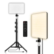 Panneau d'éclairage vidéo LED, lampe de remplissage à intensité variable pour photographie avec trépied professionnel, télécommande pour Youtube en direct, Tiktok
