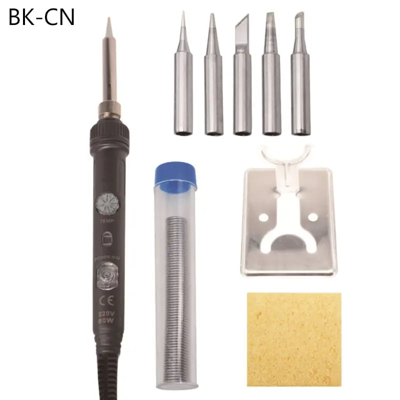 

9 in 1 Adjustable Temperature Electric Soldering Iron Welding Solder Tips Repair