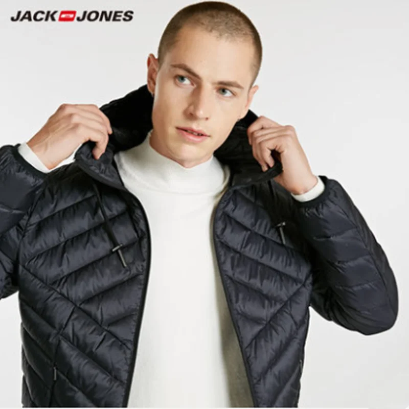 Красивый мужской пуховик JackJones мужской светильник портативный пуховик парка пальто мужская одежда 218312510