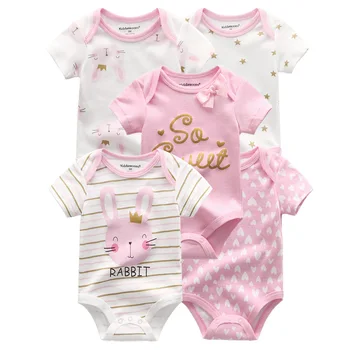 

5PCS/Lot Baby Boy Girl Clothes Unisex 0-12M Baby Boy Girl Clothes Short Sleeve cotton Baby Bodysuits Roupas de bebe