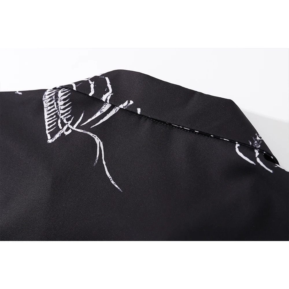 Men Summer Thin Material Shirt Polo Shirts Dark Icon Skeleton Dragon