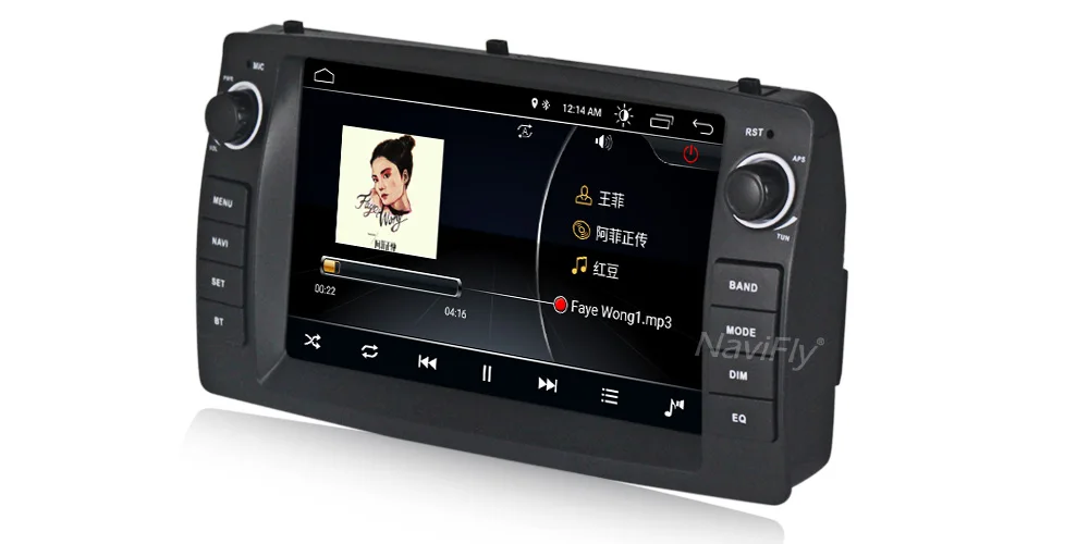 Best Navifly Android 8.1 Car DVD Player For Toyota Corolla E120 BYD F3 Stereo Multimedia GPS Navigation Wifi Tape Recorder Quad Core 12