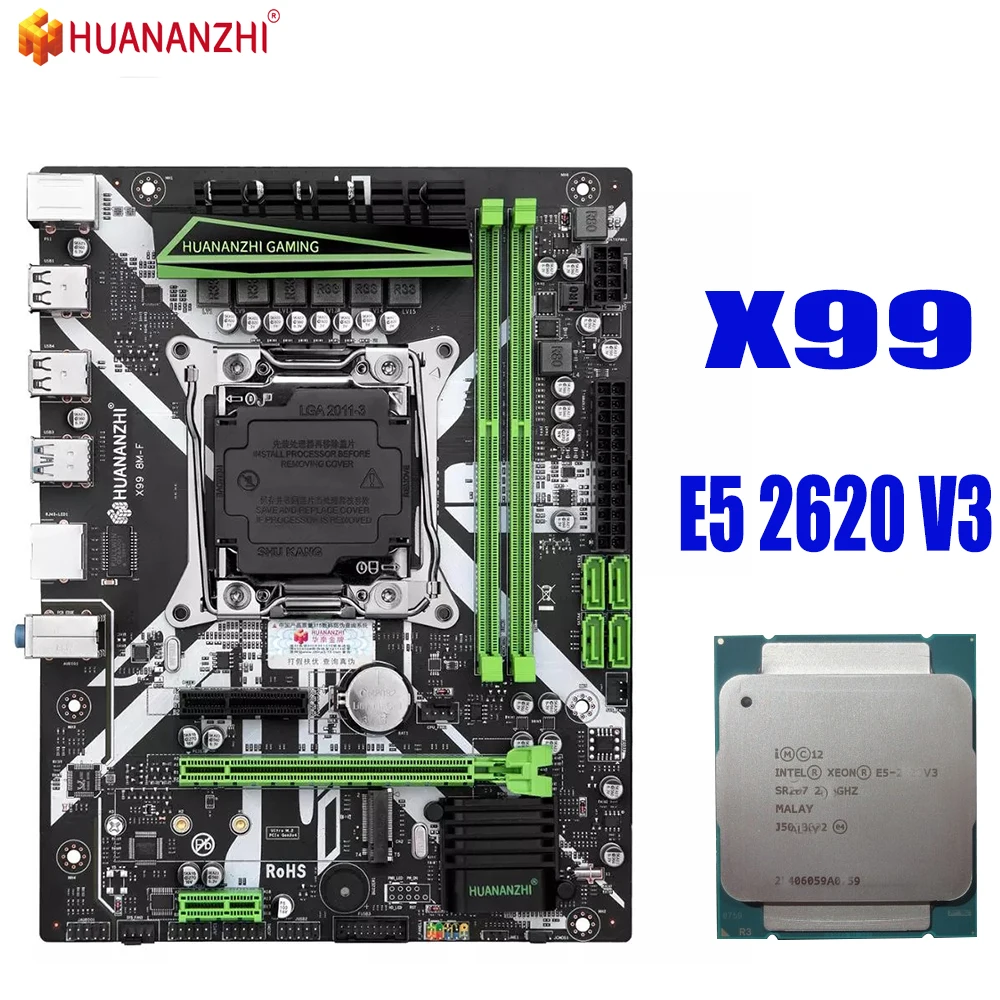 HUANANZHI X99 материнская плата с XEON E5 2620 V3 комбо комплект памяти NVME USB3.0 MATX