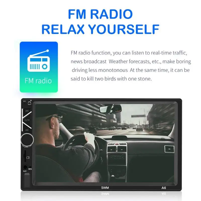 A6 7 дюймов 2 Din сенсорный экран автомобиля в тире стерео FM радио головное устройство MP5 плеер радио частотный диапазон FM 87,5~ 108 МГц