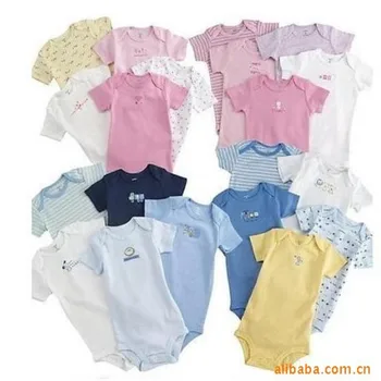

The cotton short sleeve triangle ha garments Baby jumpsuit Jumpsuits boys and girls dress 3-24 m mixed 5PCS free shipping