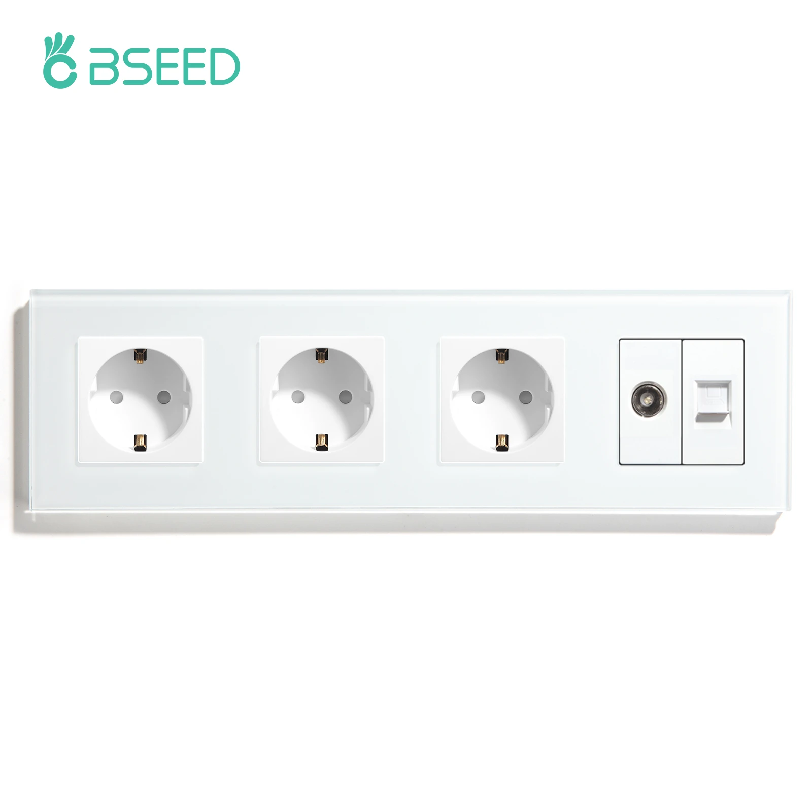 een schuldeiser Rose kleur Stadscentrum Bseed Triple Stopcontact Met Pc Tv Outlet Vier Glas Frames Internet CAT5  Televisie Stopcontact 110 250V eu Standaard|Elektrische aansluitingen| -  AliExpress