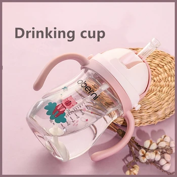 

270 Ml Leuke Animal Babyvoeding Cup Met Een Stro Bpa Kinderen Leren Voeden Drinken Handvat Kinderen Flessen Water training Cup