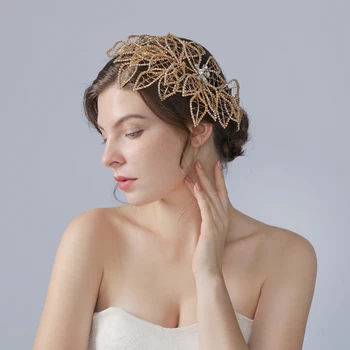 

TRiXY H256-G Golden Rhinestone Wedding Headpiece Hair Clips Vine Rhinestone Floral Bride Hair Accessories Bridal Hair Jewelry