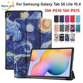

For Samsung Galaxy Tab S6 Lite 10.4 inch Tablet Case PU Leather Flip Stand Cover For Tab S6 Lite 10.4 SM-P610 SM-T615+Film+Pen