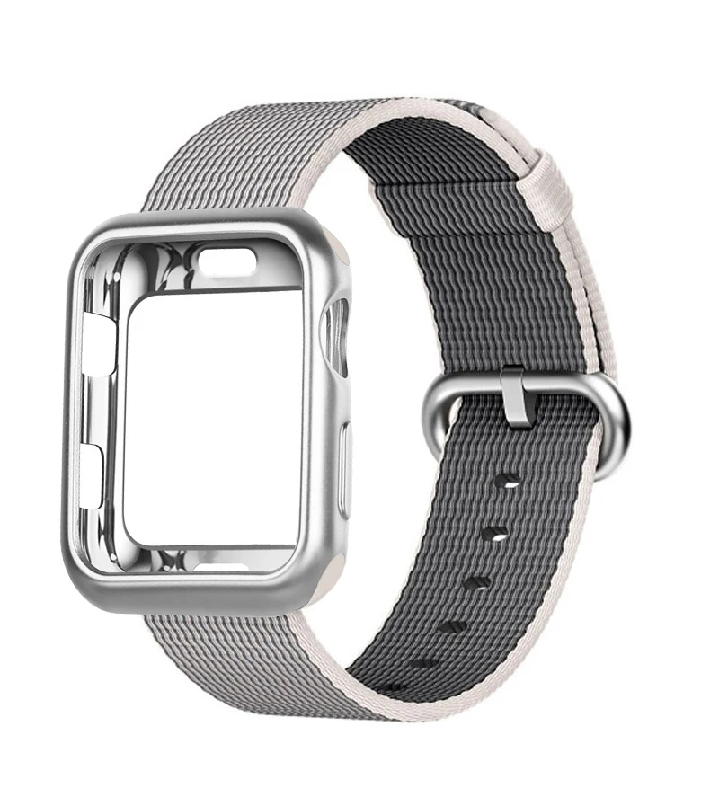 Чехол+ ремешок для apple watch band тканый нейлон apple watch 4 3 band 44 мм/40 мм iwatch band 42 мм/38 мм correa браслет аксессуары для часов