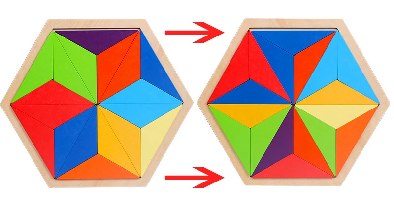 hot sale Colorful Wooden Puzzles Tangram Board Brain Puzzles Children Wooden Toys Preschool Magination Educational Kids Toy