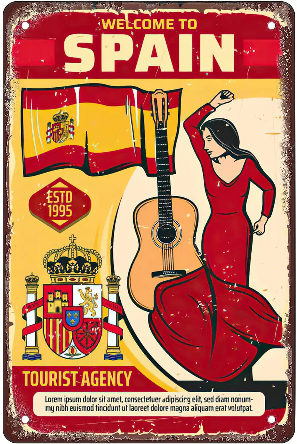 Знаки для путешествий в Испании винтажный металлический жестяной знак мужчин и