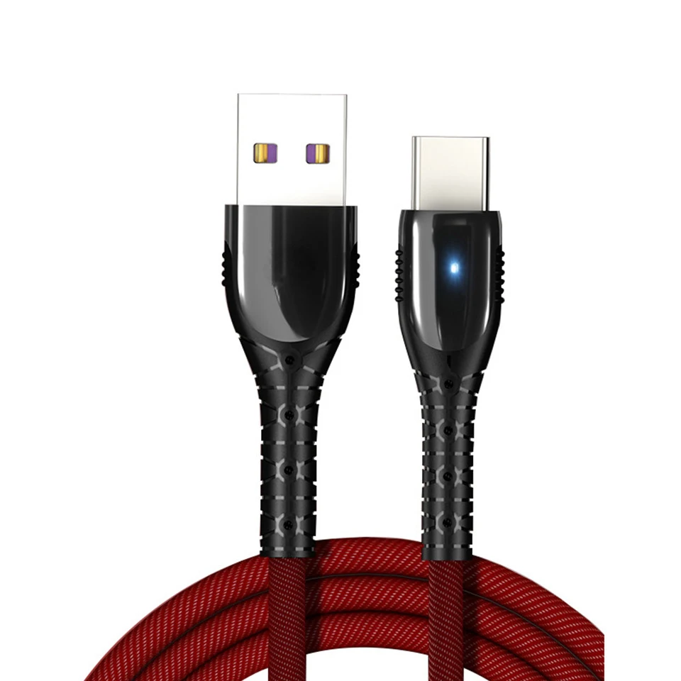 Светодиодный светильник USB кабель type C 5A Быстрая зарядка для huawei xiaomi samsung прочный Quick Charge QC 3,0 зарядный кабель джинсовый коврик