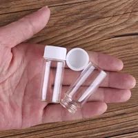 10pcs 10ml 22*50mm mini Clear Glass Jars Glass Bottles with White Plastic Caps Glass Vials for Art Craft 1