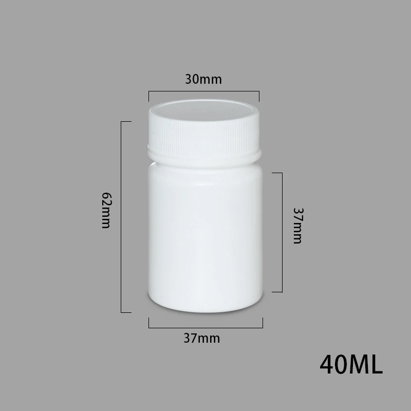 20 шт пустая 150 мл бутылка для хранения лекарств белая круглая пластиковая упаковка банка капсулы/таблетки/твердый контейнер пищевой HDPE - Цвет: 20 set of 40ML