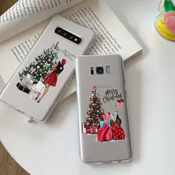 2019 новогодний модный Рождественский силиконовый чехол для телефона samsung Galaxy A50 A30 A7 A8 Plus A6 A5 A3 J5 J7 TPU чехол
