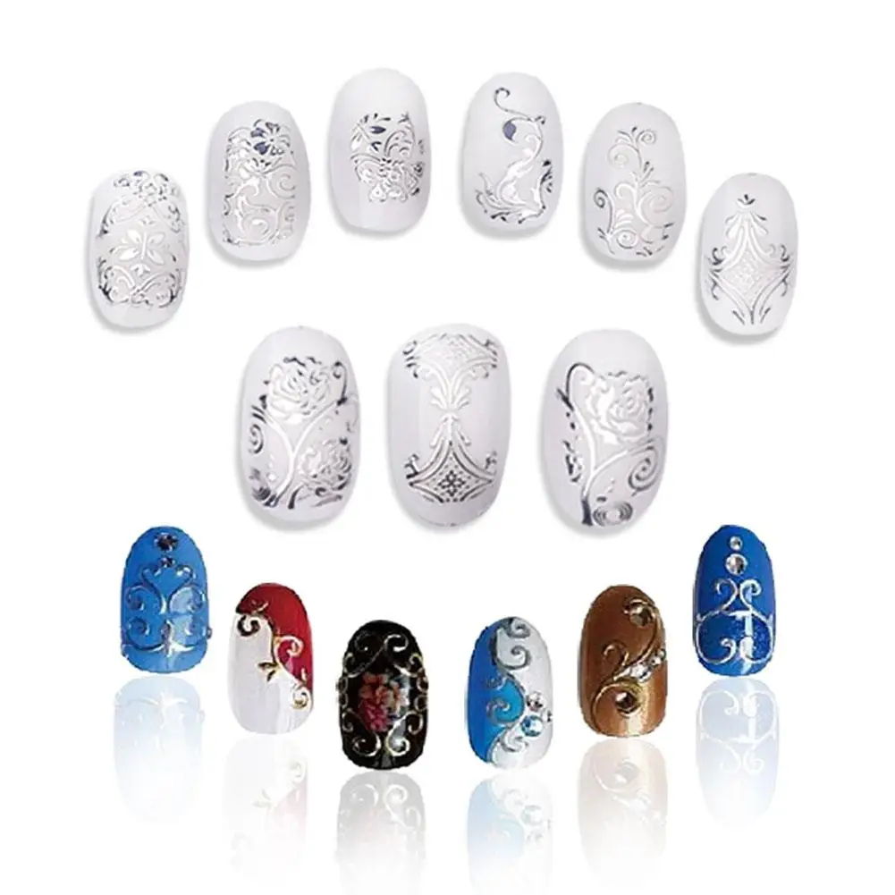 Yfashion 108 шт/лист золотой стикеры 3D на ногти Nail Art наклейки накладной ноготь с металлическим чипом наклейки для дизайна ногтей украшения переводные наклейки для воды советы