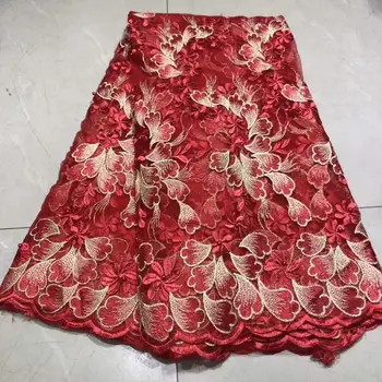 

NEW High Quality 2019 Tulle Beaded French Nigerian Lace Fabrics Pearls Embroidered Guipure African 3d Lace Fabric YYZ33863