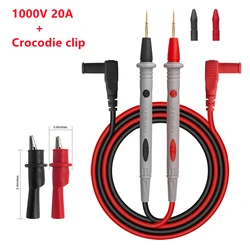 Enhanced Test Probe Leads with Needle Tip (20A Crocodie Clip)