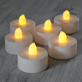 

Bright Led Party Candle Lamp Safe Tea Light Flickering Festival Battery Operated Realistic Frameless