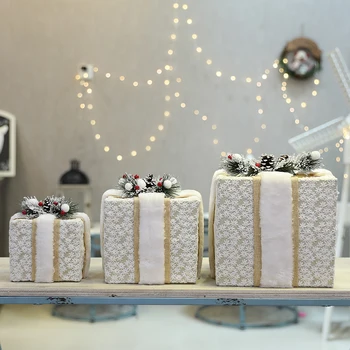 

Led Market Mall Christmas Decorations For Tree Gift Box Shop Window Christmas Ornaments New Year Gift Christmas Home Decorations