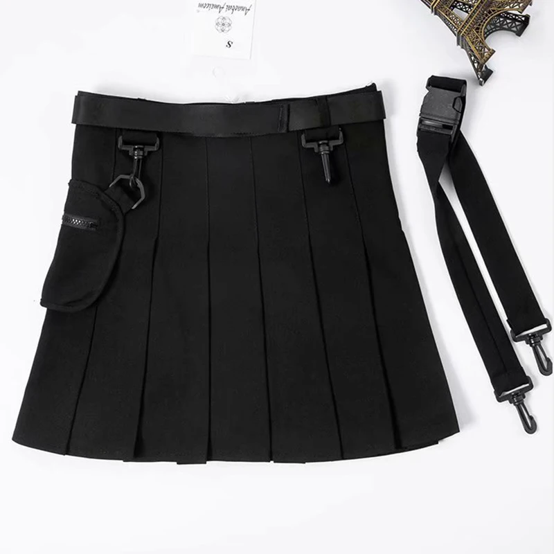 Black April MOMO повседневные короткие юбки женские осенние корейские Харадзюку мини-юбка плиссе с высокой талией юбки шорты женские опрятные Япония - Цвет: Black