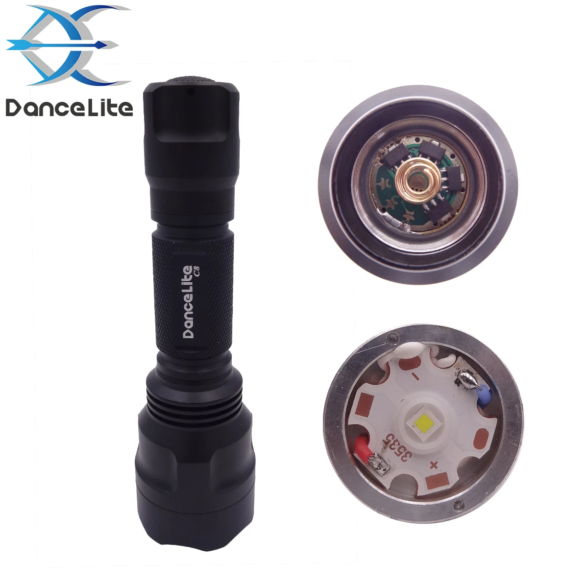 DanceLite C8 XP-L Hi V3 6500K светодиодный s AMC7135 драйвер, DTP медная пластина, мощный светодиодный фонарик