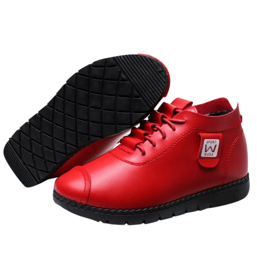 

Women'S Shoes 2019 Spring Casual Plus Velvet Sneakers Warm High-Top Soft Fashion Boots Shoes Woman Leather Boots Women Casual